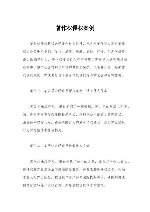 著作权侵权案例