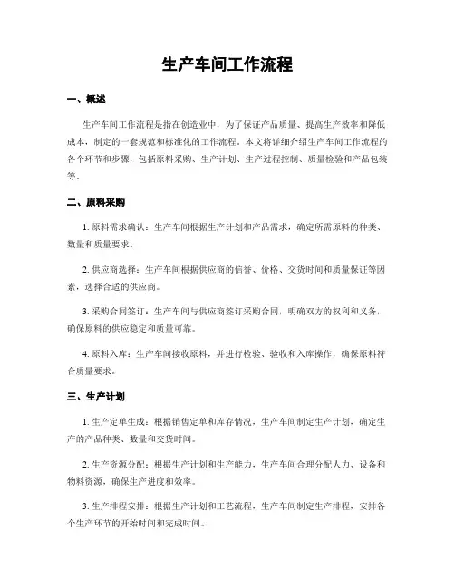 生产车间工作流程