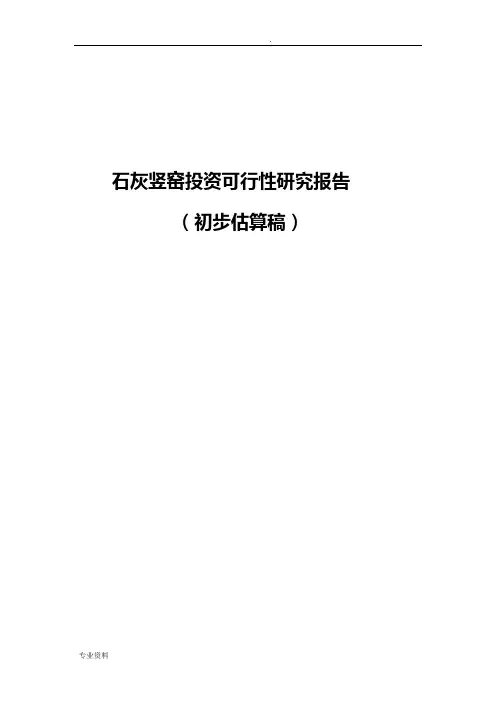 石灰竖窑可行性研究报告