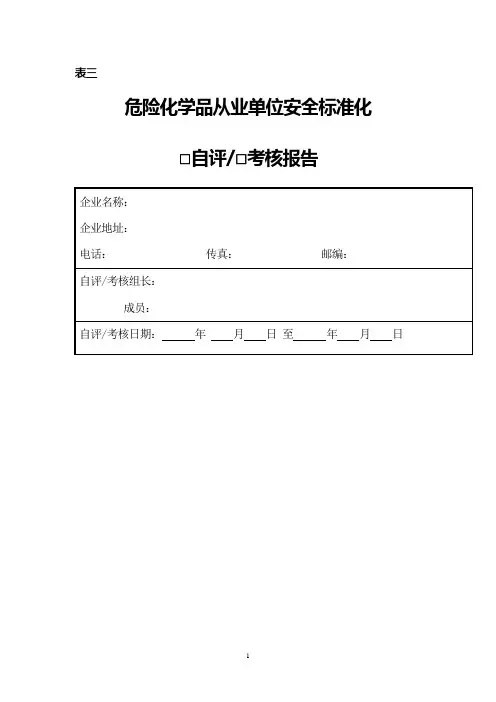 安全标准化自评表、打分标准表