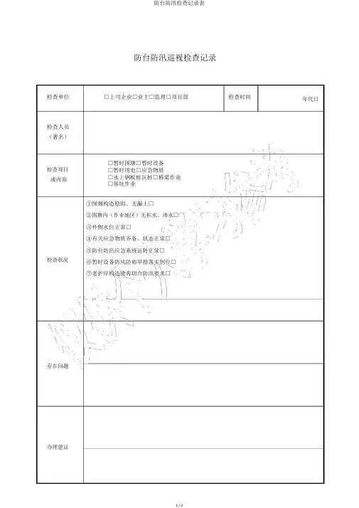 防台防汛检查记录表
