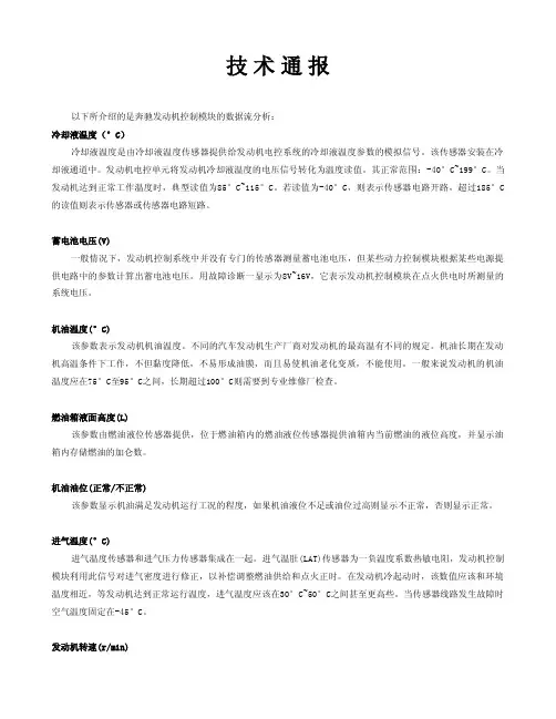 奔驰数据流分析-发动机控制模块