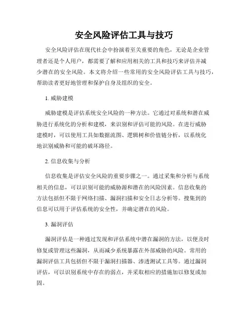 安全风险评估工具与技巧