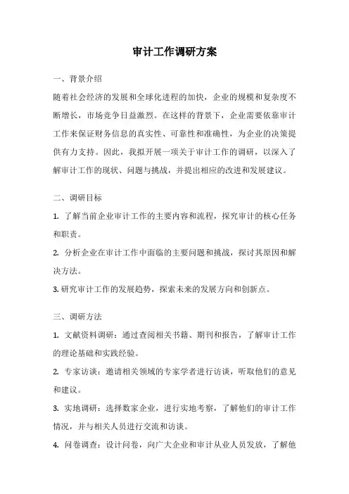 审计工作调研方案