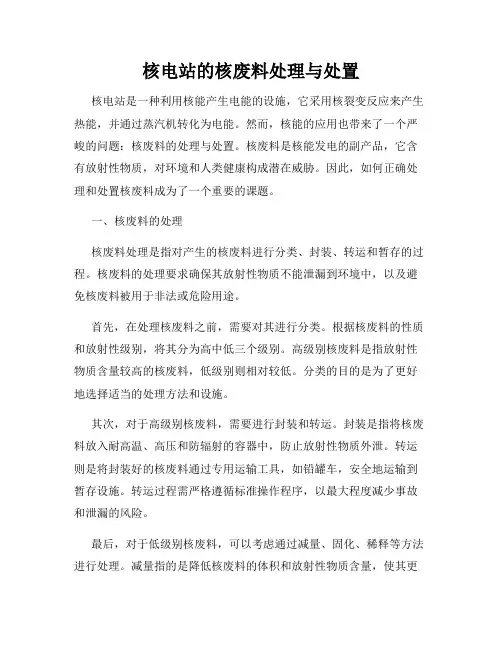 核电站的核废料处理与处置
