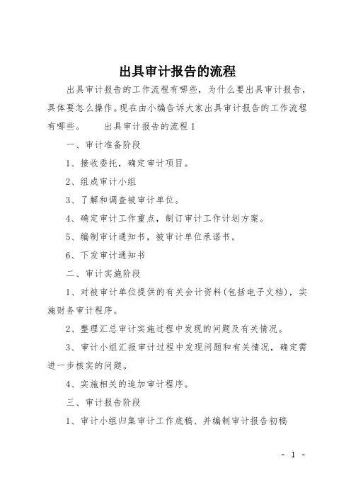 出具审计报告的流程