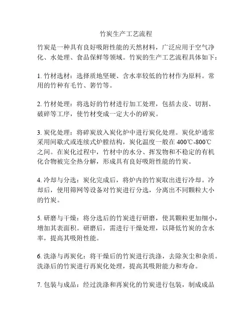 竹炭生产工艺流程