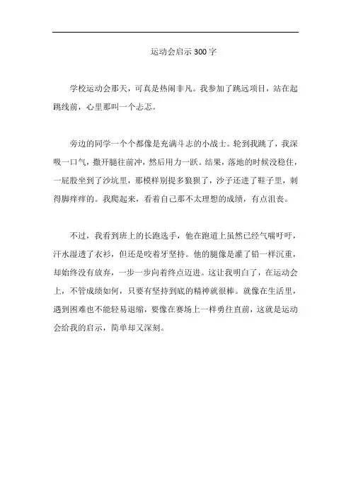运动会启示300字
