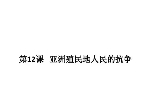 人教部编版历史九年级下册第三单元第12课亚洲殖民地人民的抗争  (共20张PPT)
