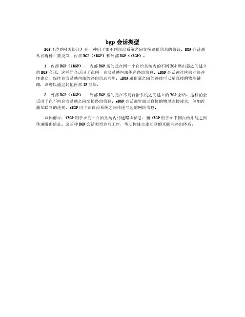 bgp会话类型