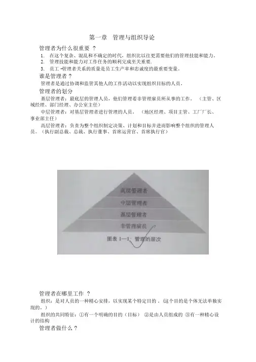 管理学知识点整理版