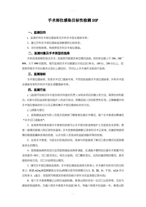 手术部位感染目标性检测SOP