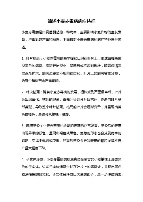 简述小麦赤霉病病症特征