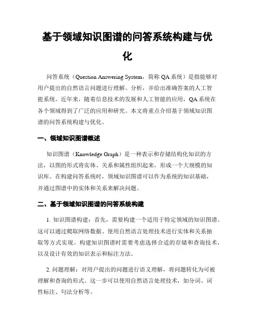 基于领域知识图谱的问答系统构建与优化