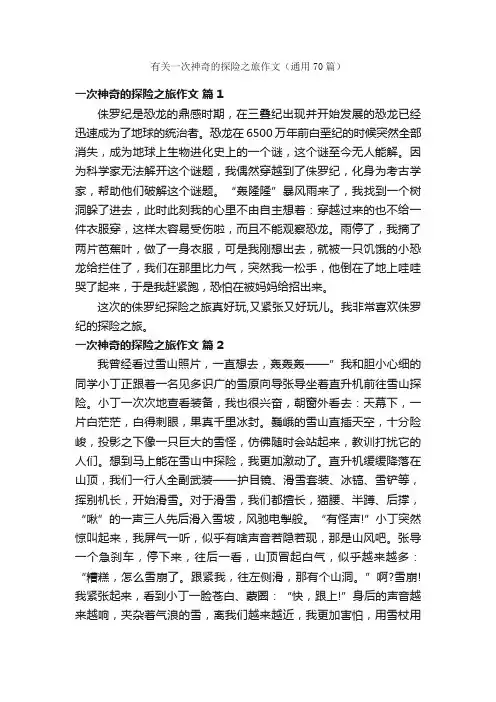 有关一次神奇的探险之旅作文（通用70篇）