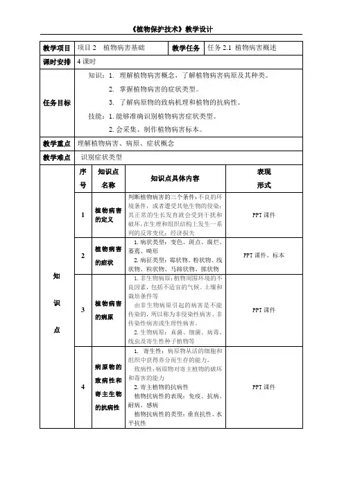 植物病害基础教学设计