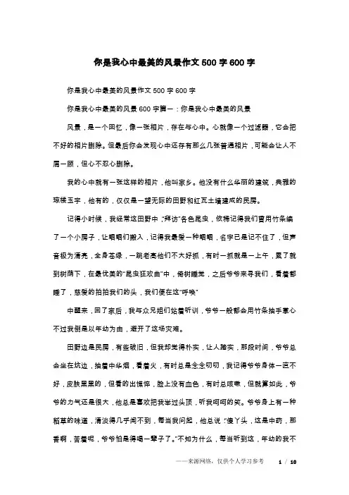 你是我心中最美的风景作文500字600字