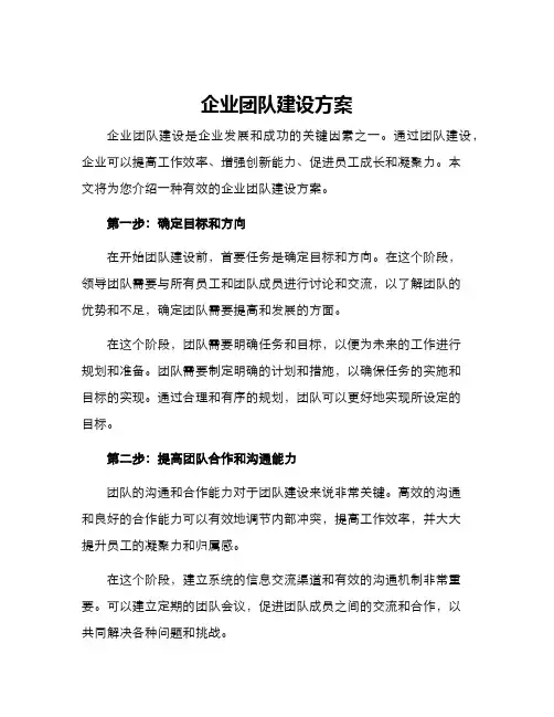 企业团队建设方案