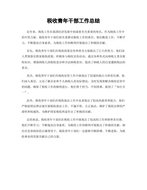税收青年干部工作总结