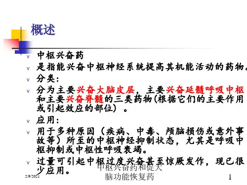 中枢兴奋药和促大脑功能恢复药课件
