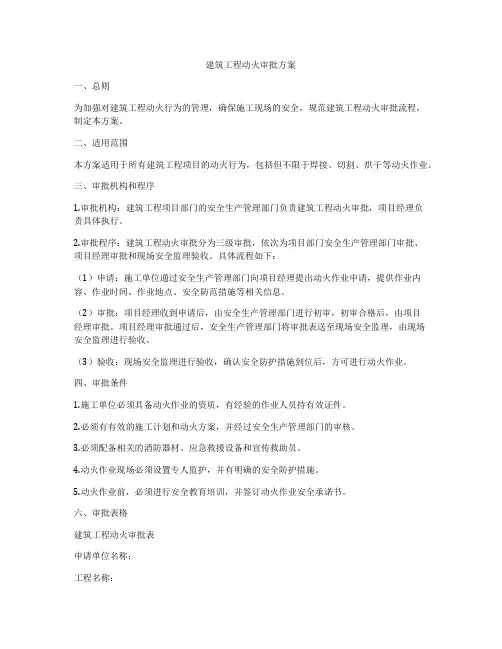 建筑工程动火审批方案