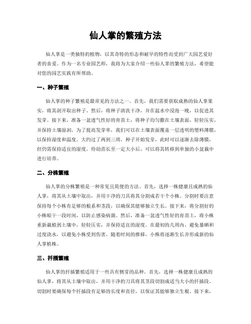 仙人掌的繁殖方法