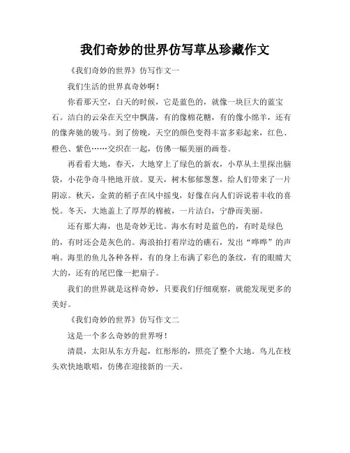 我们奇妙的世界仿写草丛珍藏作文