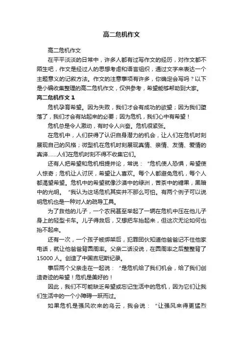 高二危机作文
