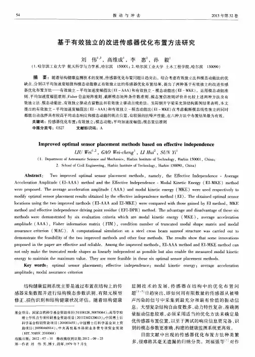 基于有效独立的改进传感器优化布置方法研究
