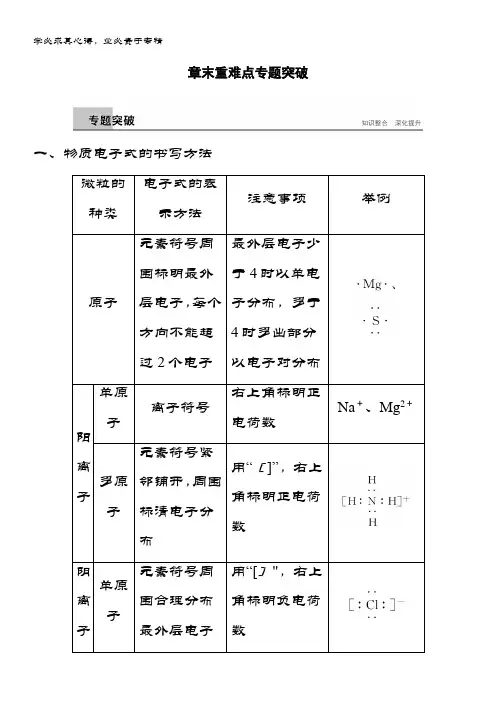 高中化学学案：第章化学键化学反应与能量章末重难点突破含答案