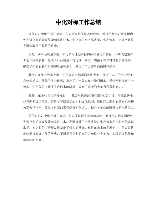 中化对标工作总结