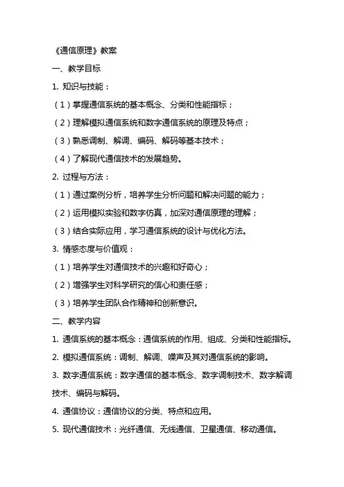 《通信原理》 教案