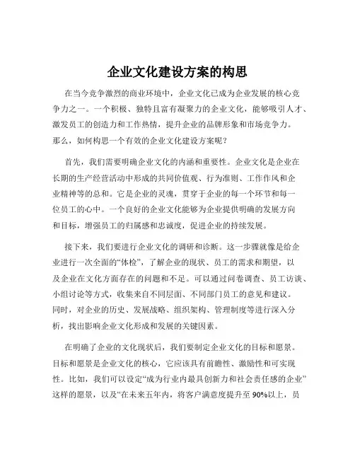 企业文化建设方案的构思