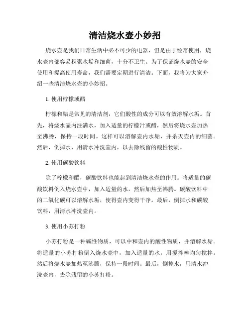 清洁烧水壶小妙招