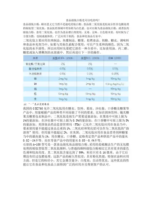 食品级钛白粉