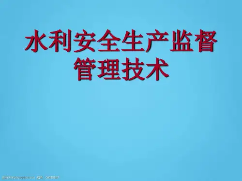 水利安全生产管理技术PPT