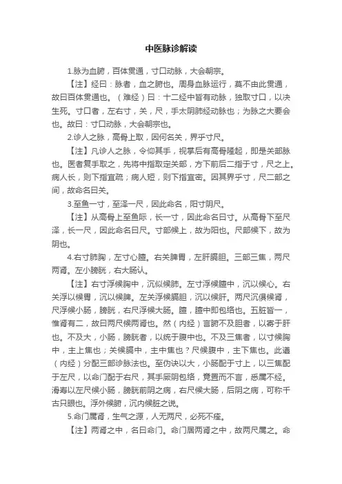 中医脉诊解读