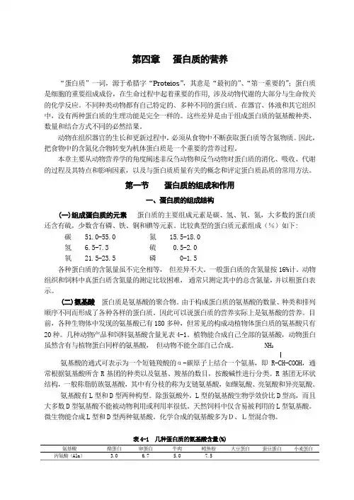 第4章 蛋白质的营养