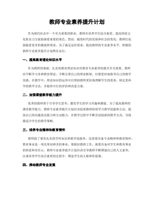 教师专业素养提升计划