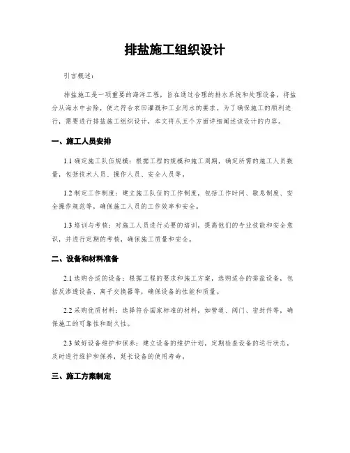 排盐施工组织设计