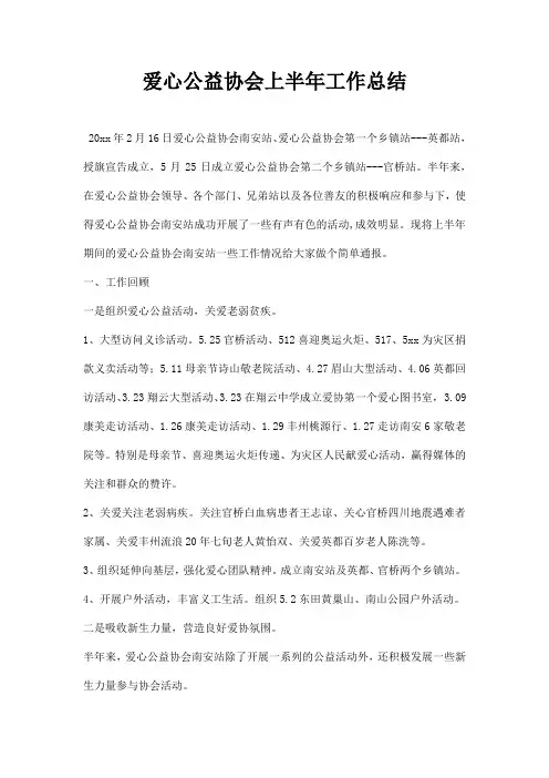 爱心公益协会工作总结