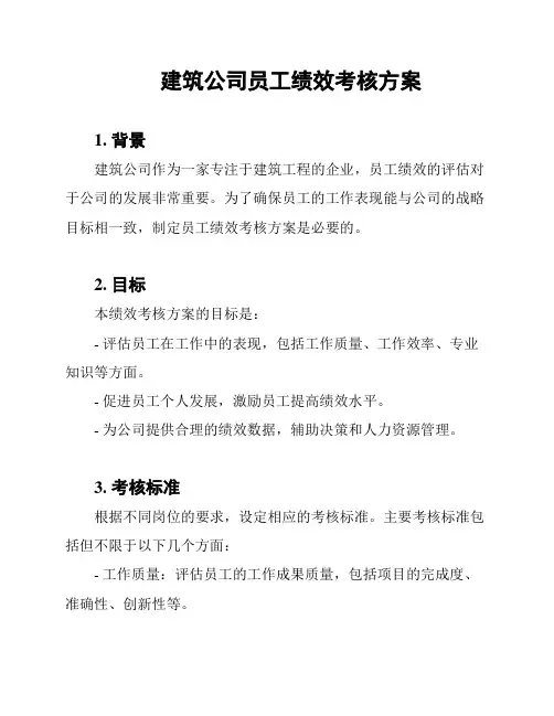 建筑公司员工绩效考核方案