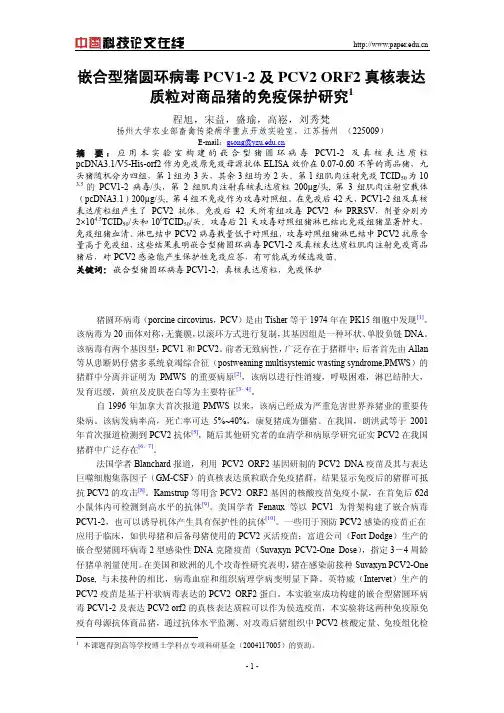 嵌合型猪圆环病毒PCV1-2 及PCV2 ORF2 真核表达