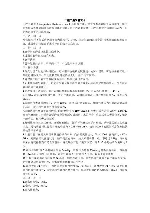 三腔二囊管置管术