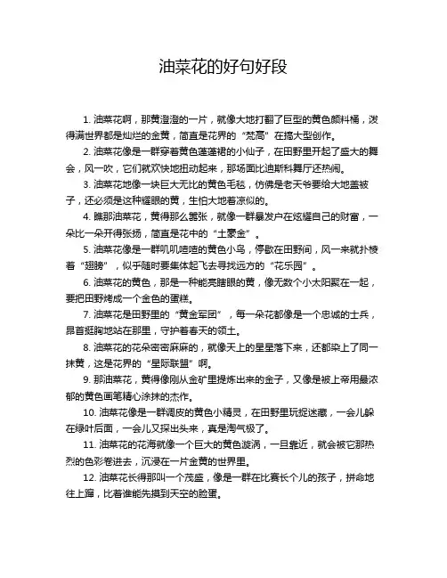 油菜花的好句好段