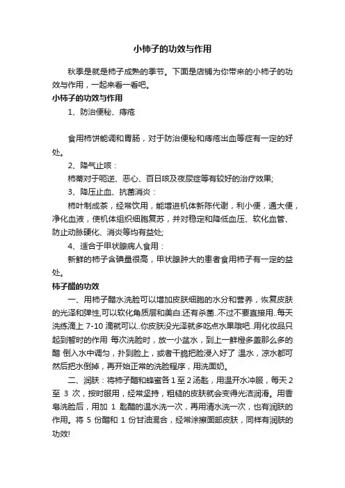 小柿子的功效与作用