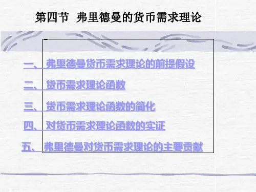 弗里德曼货币需求理论