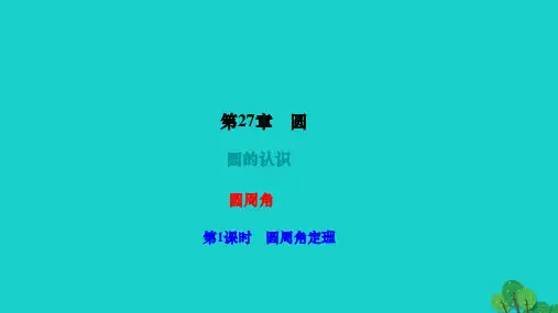 数学下册第27章圆27.1圆的认识27.1.3圆周角第1课时圆周角定理作业课件(新版)华东师大版