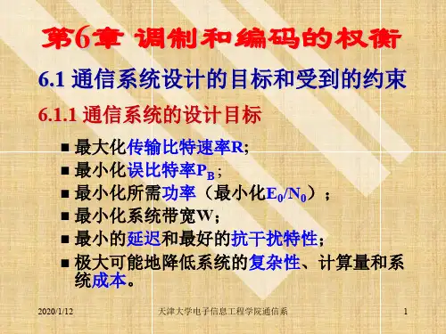 第6章  天津大学侯春萍老师通信原理与系统课件之调制与编码的权衡精编版