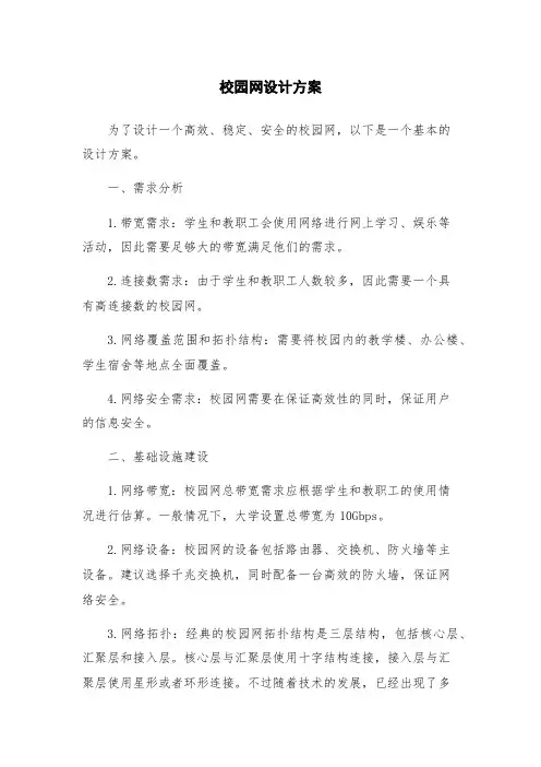 校园网设计方案